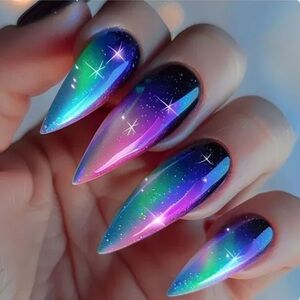Nebula Gradient Stiletto Press-On Nails Set